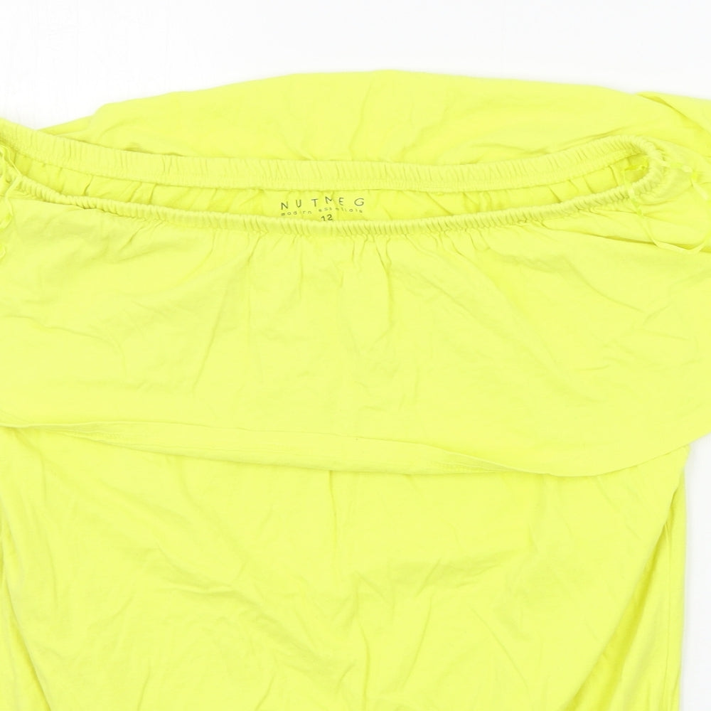 Nutmeg Womens Yellow   Basic Blouse Size 12
