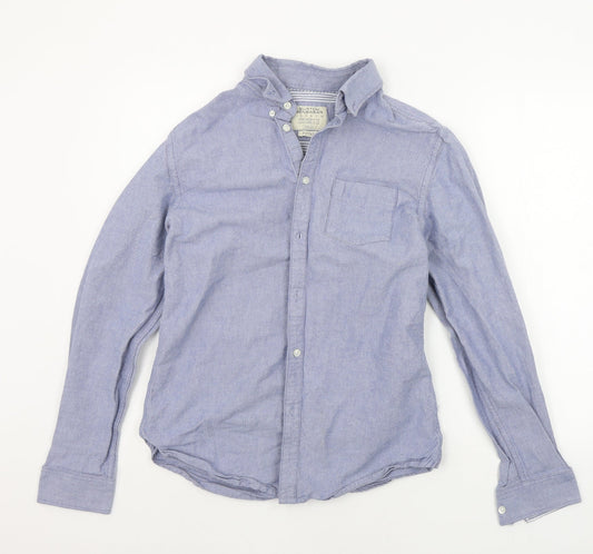 Mens UK Size M burton menswear Blue  Button-Up Long Sleeve Casual Shirt