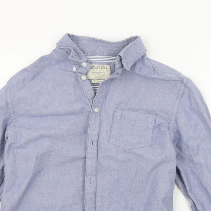 Mens UK Size M burton menswear Blue  Button-Up Long Sleeve Casual Shirt