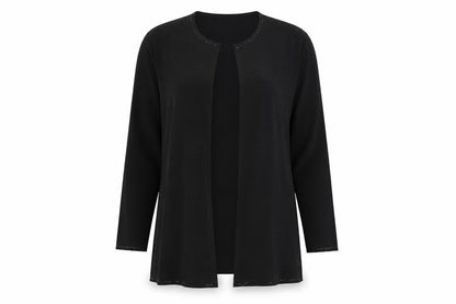 Wrap & Weft Womens Black   Cardigan Jumper Size 14  - BEAD DETAIL