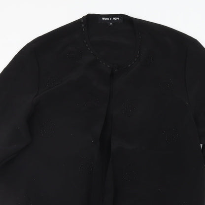 Wrap & Weft Womens Black   Cardigan Jumper Size 14  - BEAD DETAIL