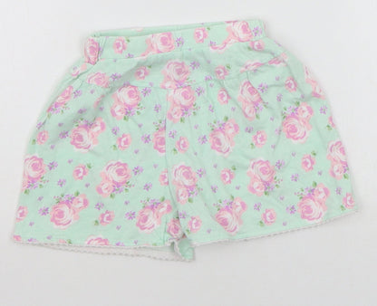 George Girls Green Floral  Top Sleep Shorts Size 2 Years