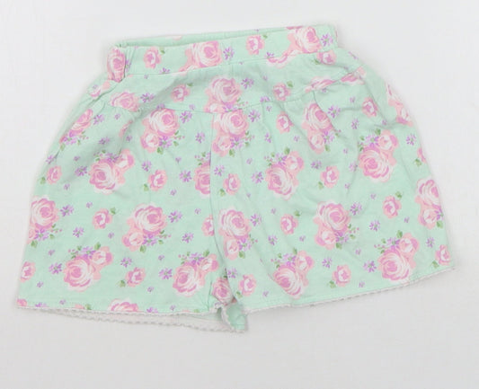 George Girls Green Floral  Top Sleep Shorts Size 2 Years