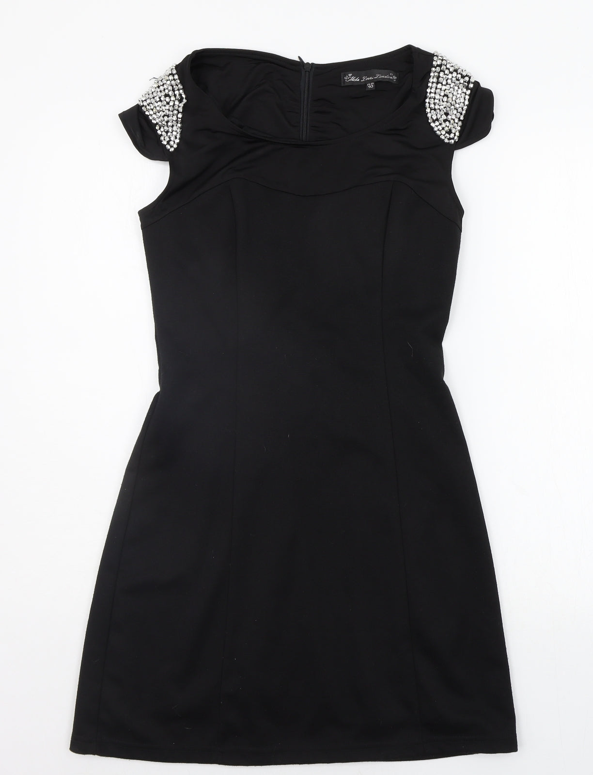 MELA LOVE LONDON Womens Black   A-Line  Size 12  - jewl detail