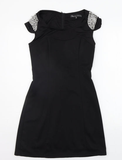 MELA LOVE LONDON Womens Black   A-Line  Size 12  - jewl detail
