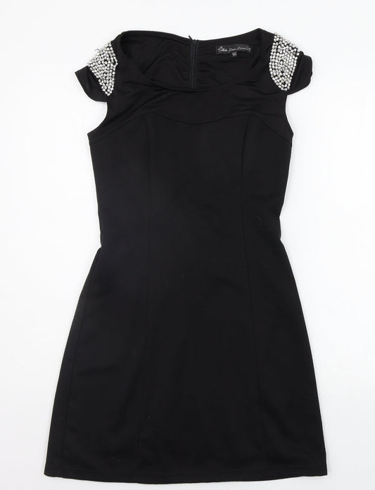 MELA LOVE LONDON Womens Black   A-Line  Size 12  - jewl detail