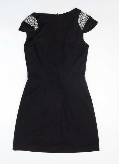 MELA LOVE LONDON Womens Black   A-Line  Size 12  - jewl detail