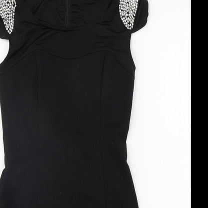MELA LOVE LONDON Womens Black   A-Line  Size 12  - jewl detail