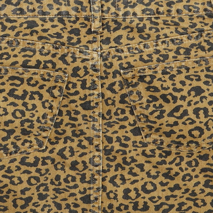 Denim & Co. Womens Beige Animal Print Denim A-Line Skirt Size 6