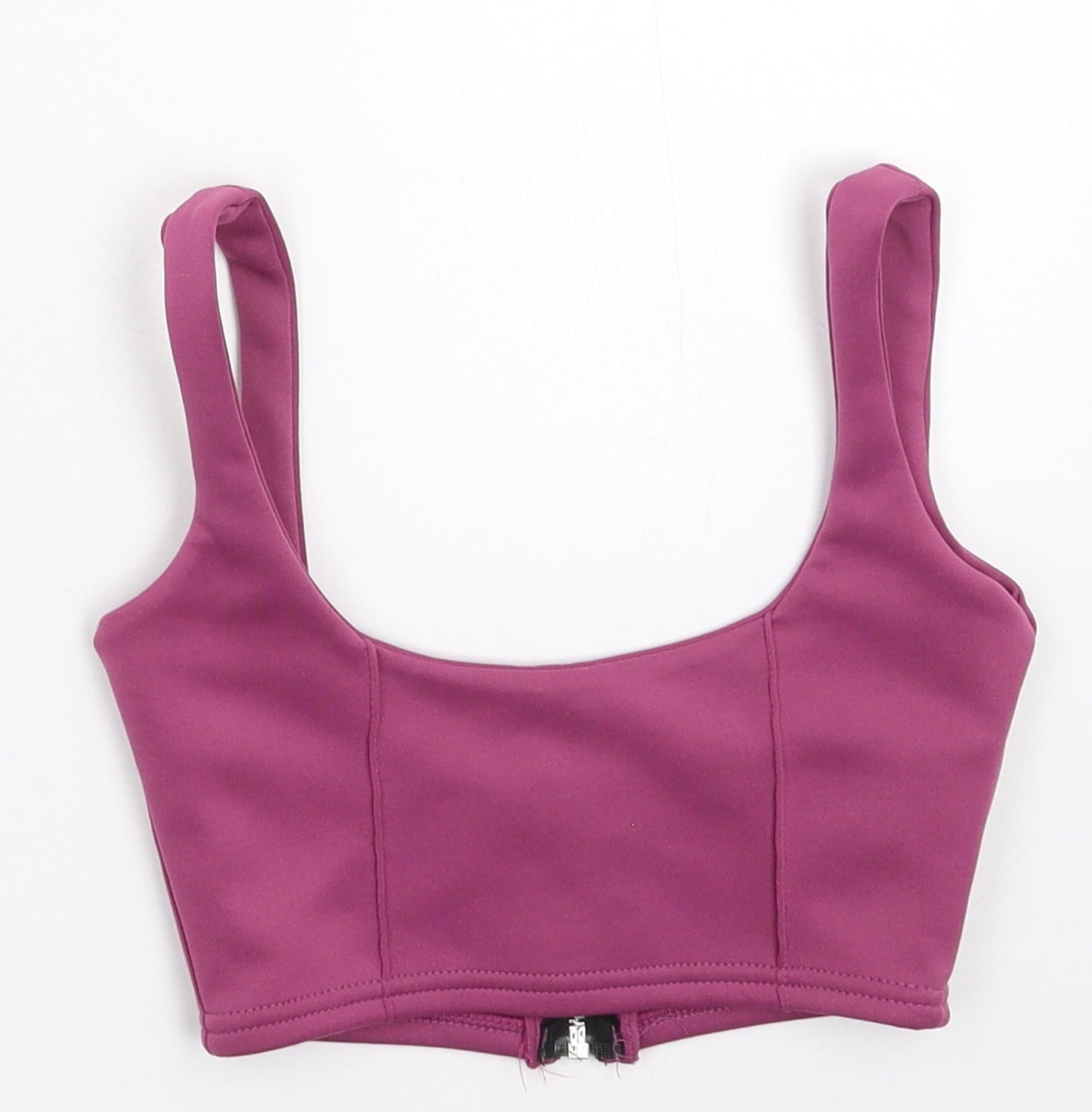 Womens UK Size 4 PRETTYLITTLETHING Pink Cropped Tank