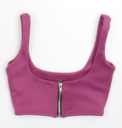 Womens UK Size 4 PRETTYLITTLETHING Pink Cropped Tank