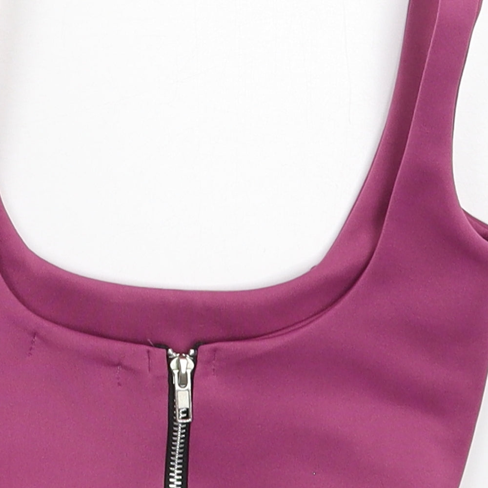 Womens UK Size 4 PRETTYLITTLETHING Pink Cropped Tank