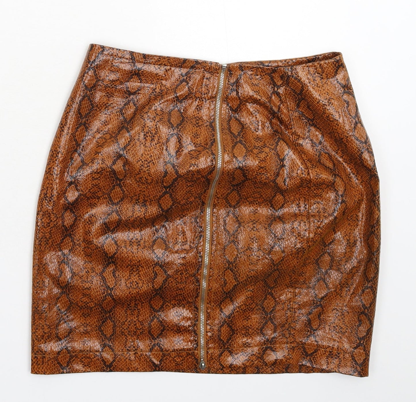 Naanaa Womens Brown Animal Print  Mini Skirt Size 8