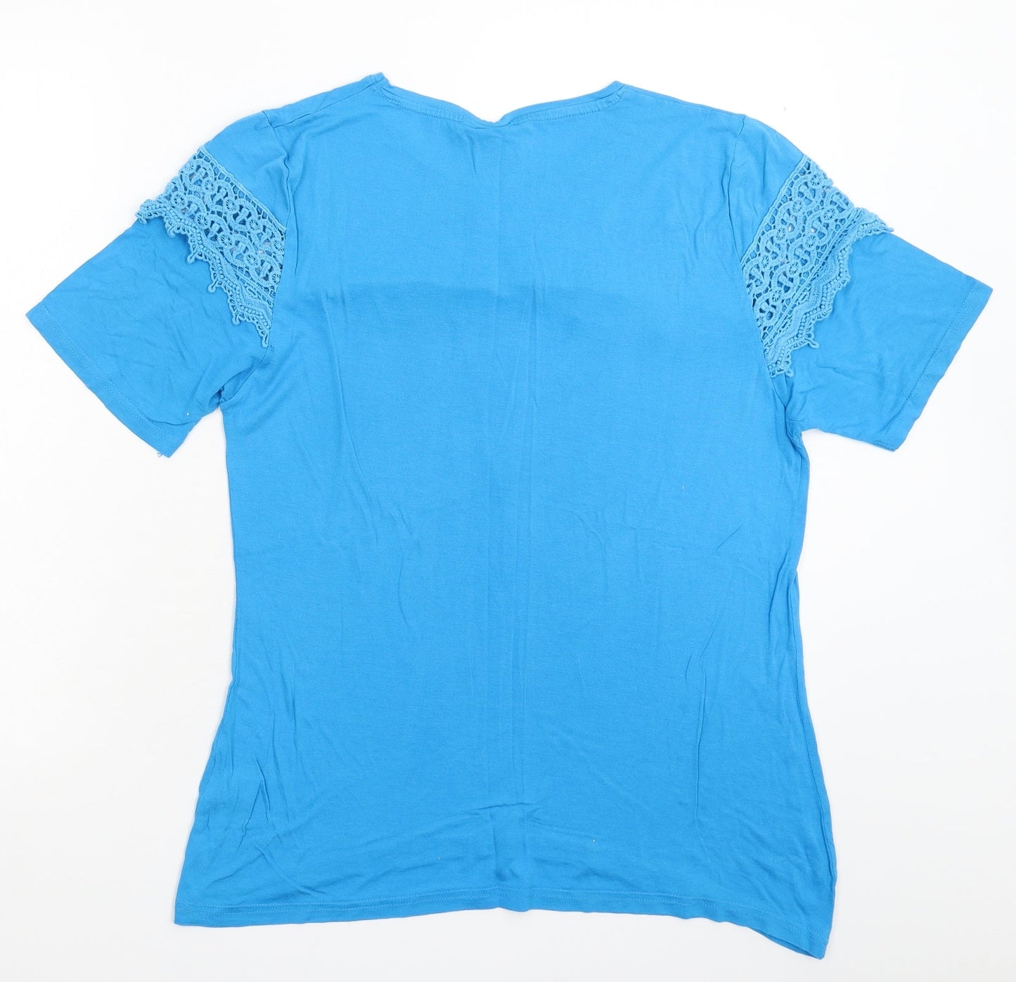 Womens UK Size 18 Be You Blue Basic T-Shirt