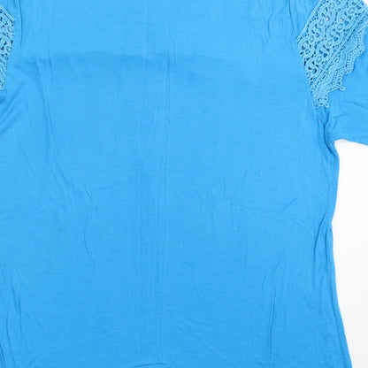 Womens UK Size 18 Be You Blue Basic T-Shirt