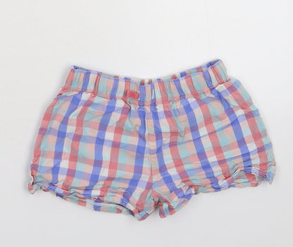Marks and Spencer Girls Multicoloured Check  Hot Pants Shorts Size 5-6 Years