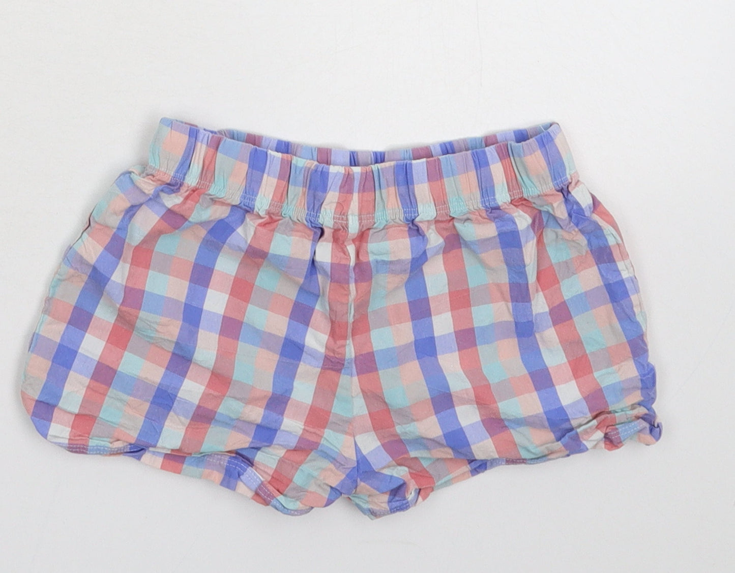 Marks and Spencer Girls Multicoloured Check  Hot Pants Shorts Size 5-6 Years