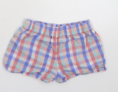 Marks and Spencer Girls Multicoloured Check  Hot Pants Shorts Size 5-6 Years