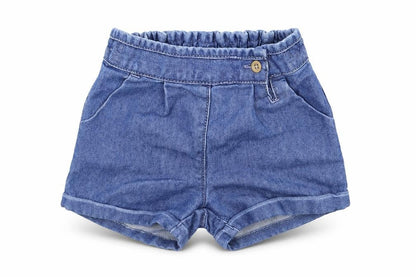 Front view of Next Baby Blue Denim Cropped Jeans, size 12-18, Months - Shorts