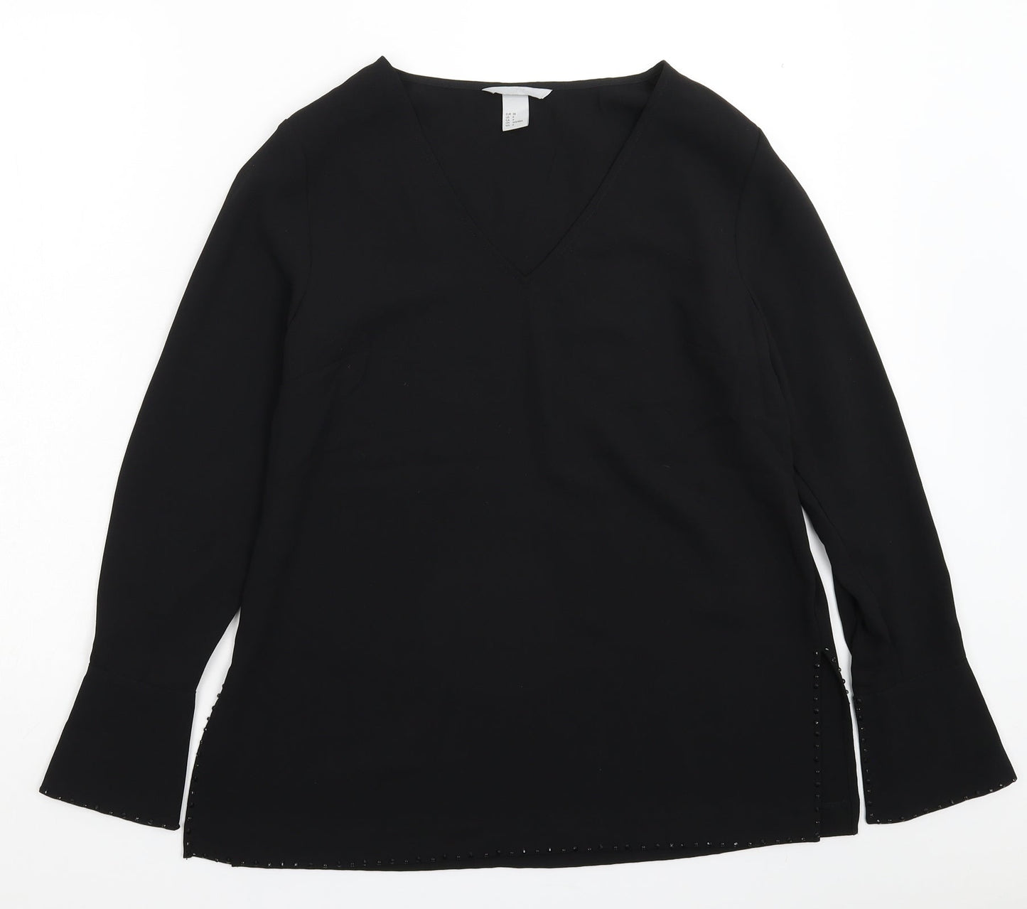 Womens UK Size 10 H&M Black Basic Blouse