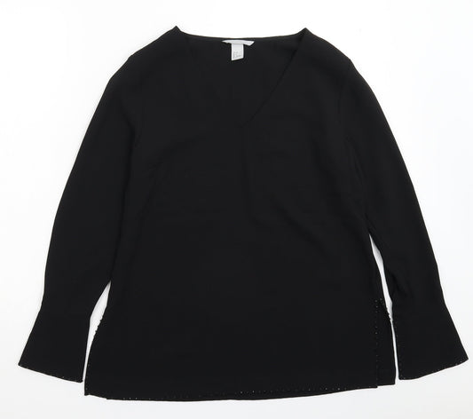 Womens UK Size 10 H&M Black Basic Blouse