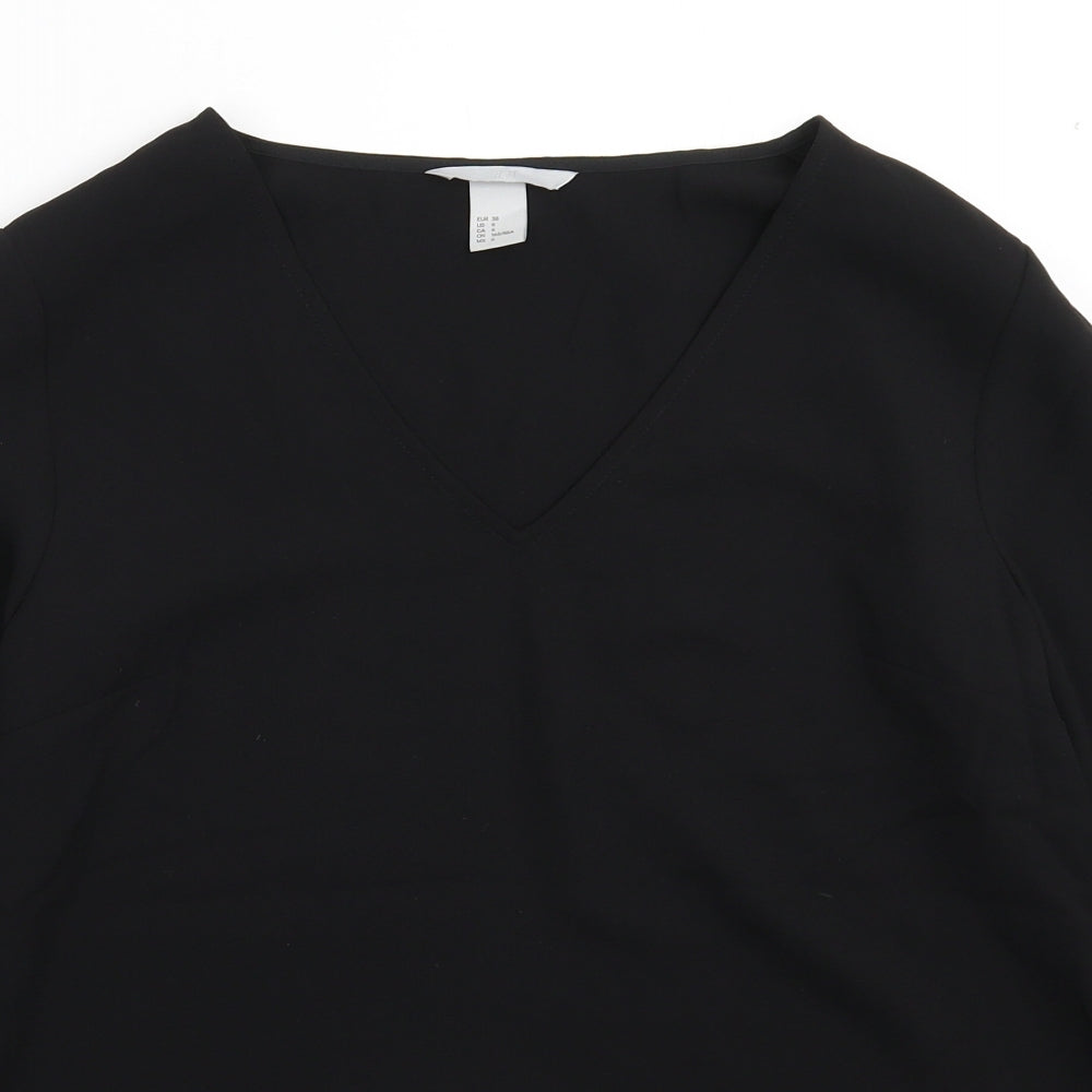 Womens UK Size 10 H&M Black Basic Blouse
