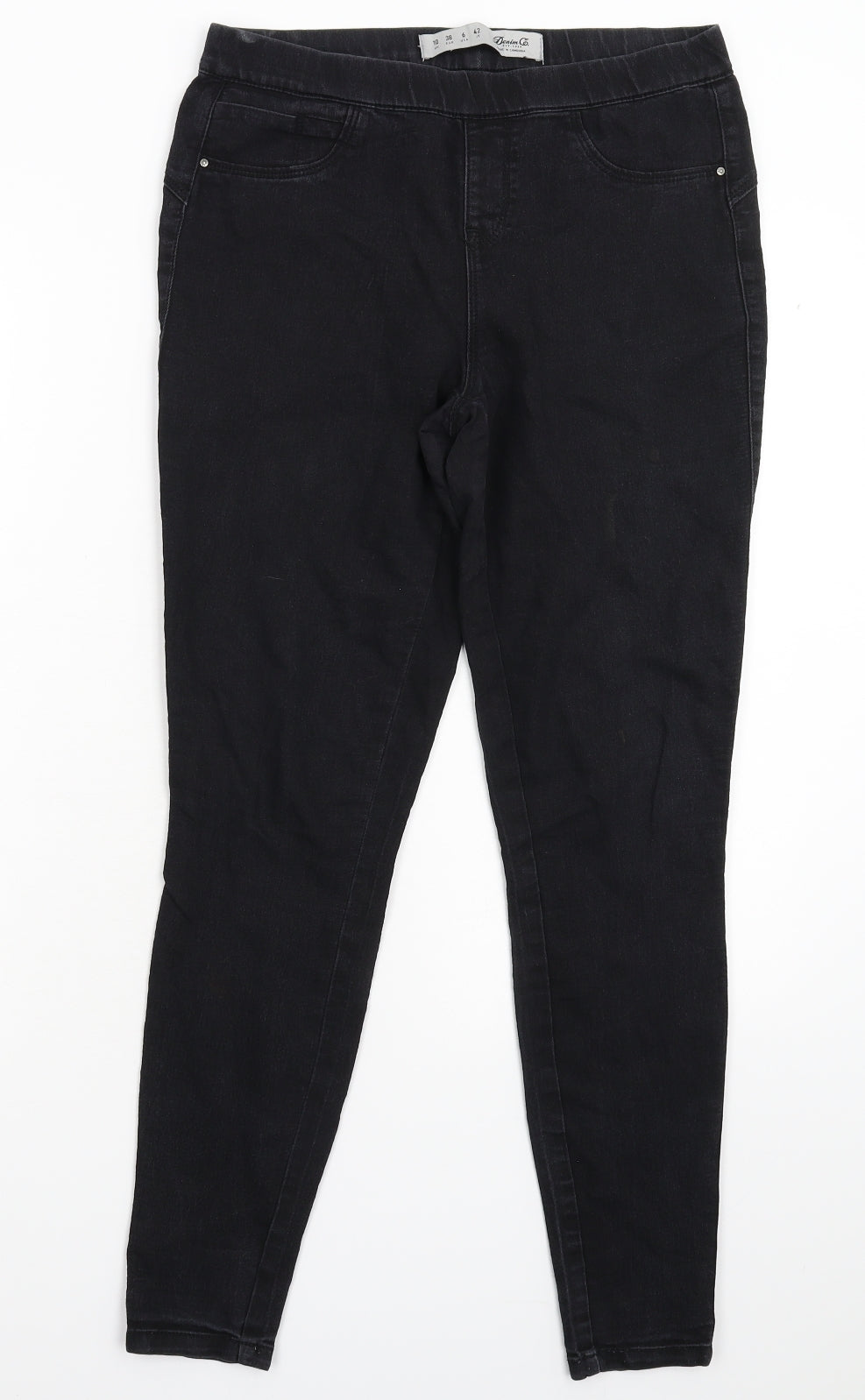 Denim & Co. Womens Black  Denim Jegging Jeans Size 10 L28 in