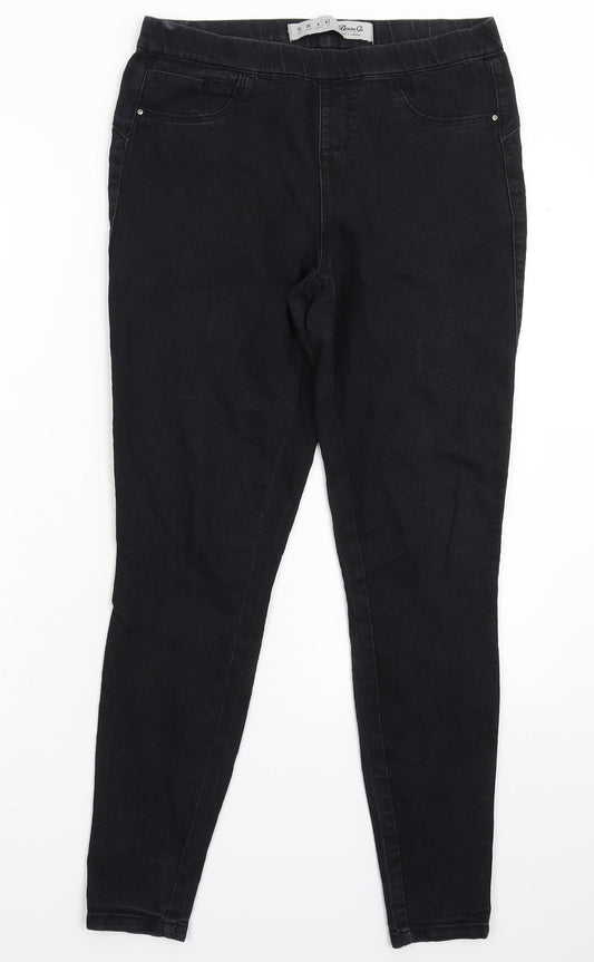 Denim & Co. Womens Black  Denim Jegging Jeans Size 10 L28 in