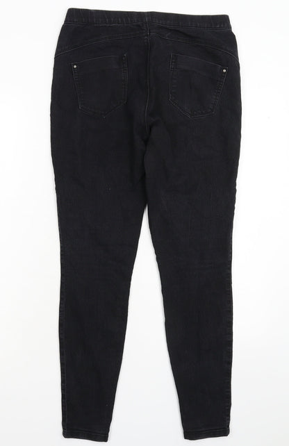 Denim & Co. Womens Black  Denim Jegging Jeans Size 10 L28 in