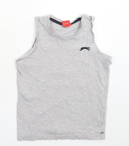 Slazenger Boys Grey   Basic Tank Size 7-8 Years