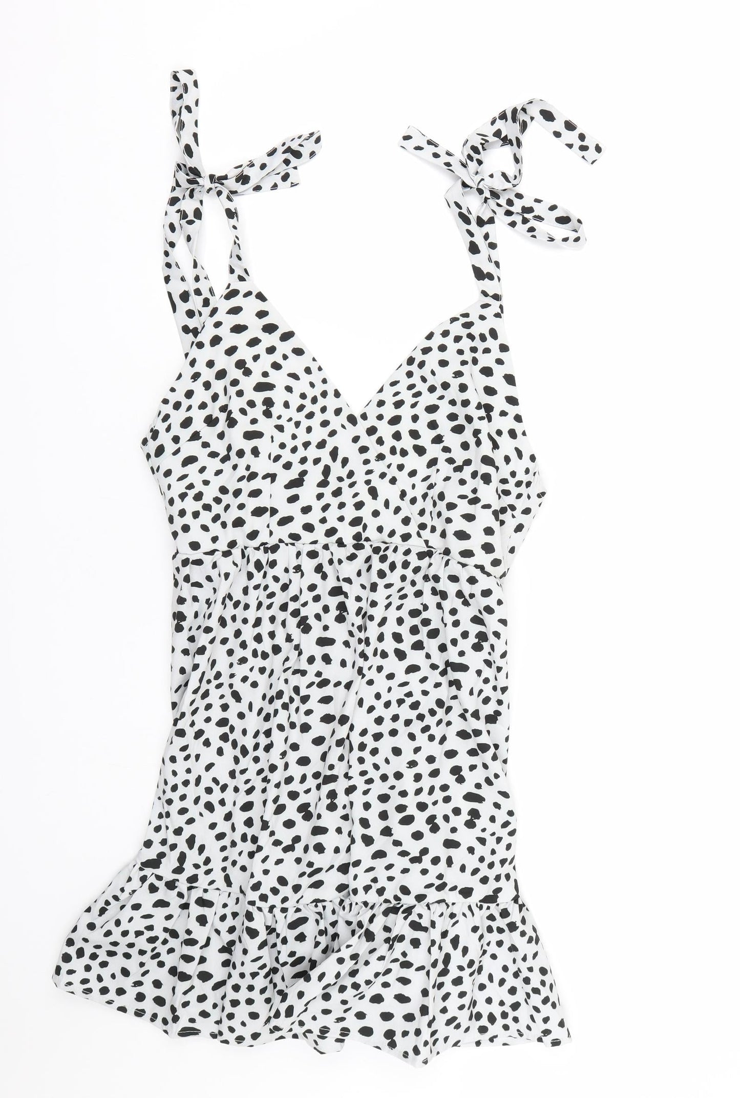 Shien Womens White Polka Dot  Tank Dress  Size S