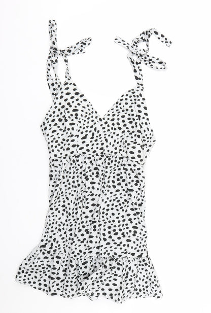 Shien Womens White Polka Dot  Tank Dress  Size S