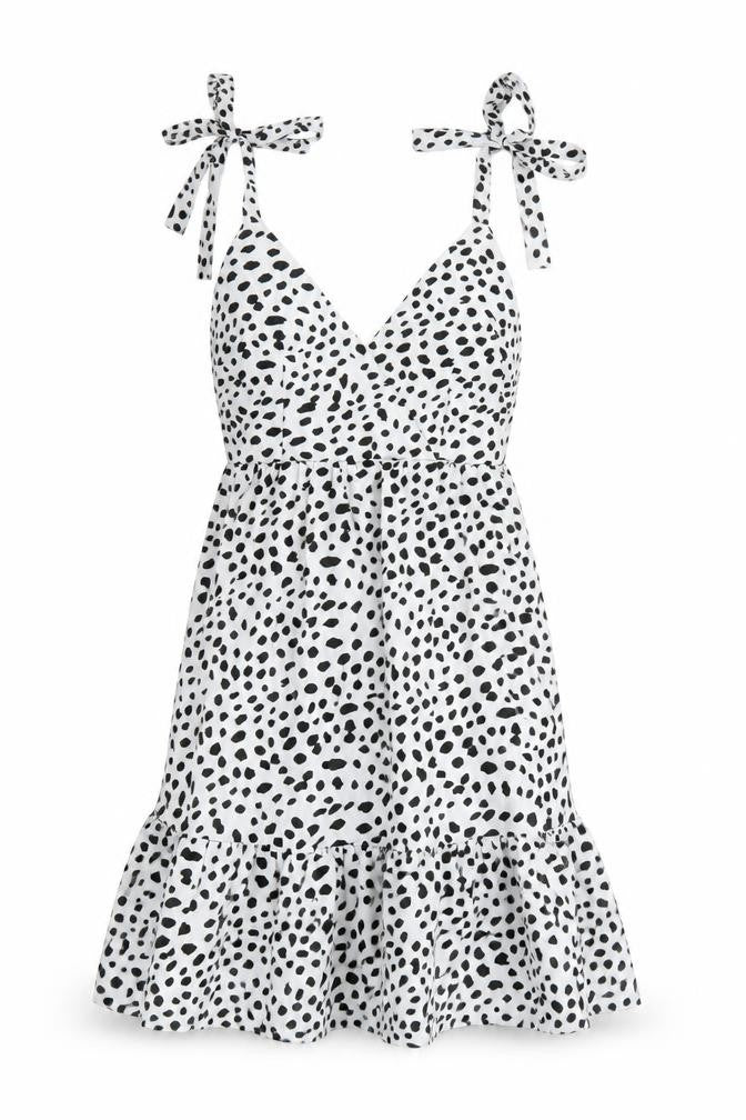 SHEIN Shien Womens White Polka Dot  Tank Dress  Size S