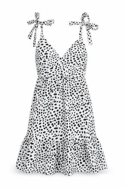 SHEIN Shien Womens White Polka Dot  Tank Dress  Size S