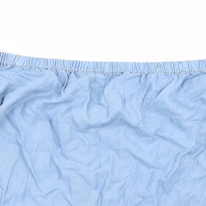 Miss Selfridge Womens Blue   Cropped T-Shirt Size 12