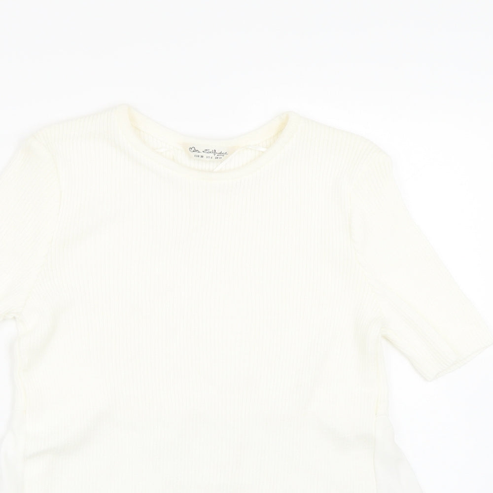 Miss Selfridge Womens White   Basic T-Shirt Size 10