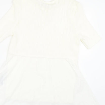 Miss Selfridge Womens White   Basic T-Shirt Size 10