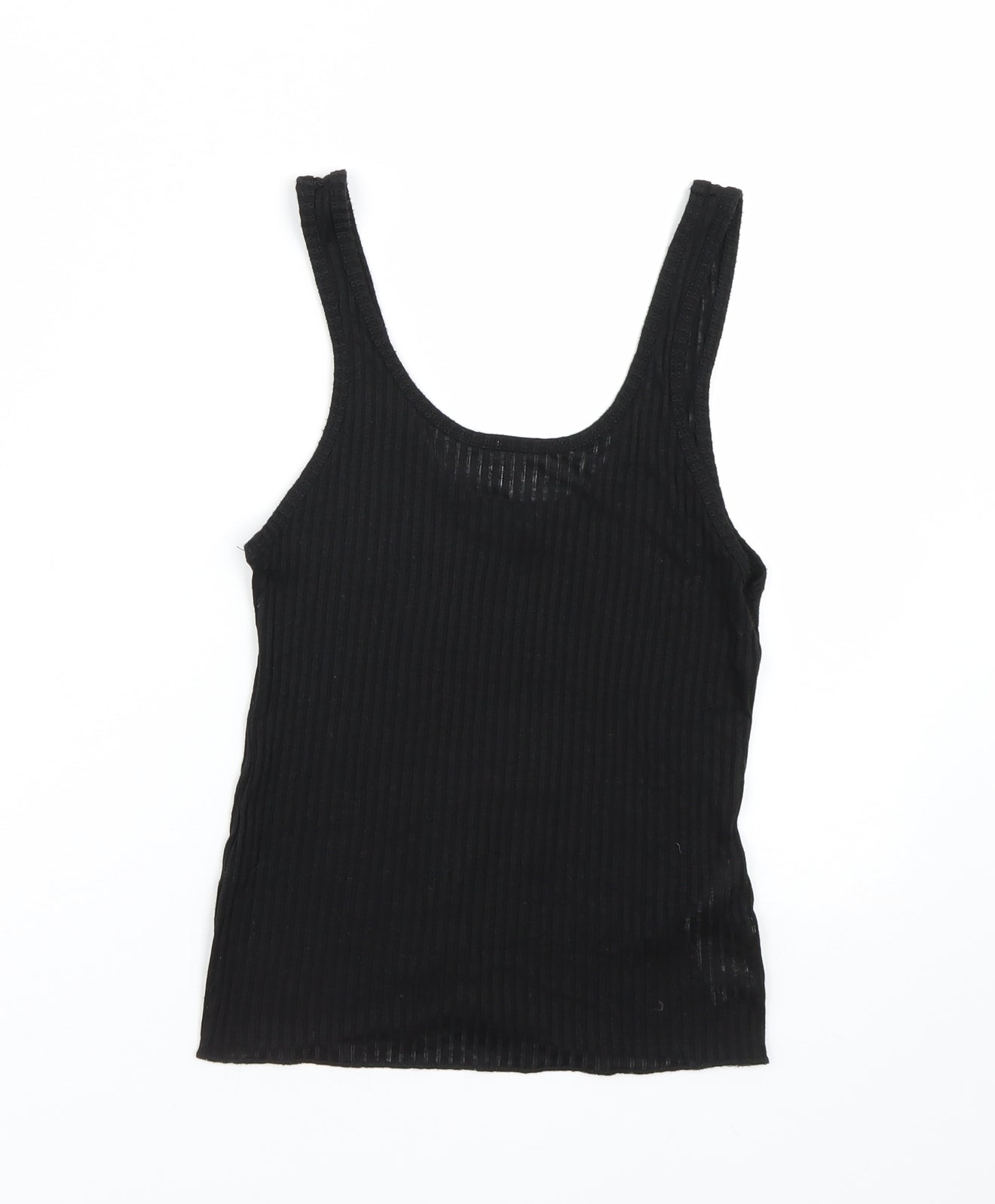 Womens UK Size 10 Topshop Black Basic Tank