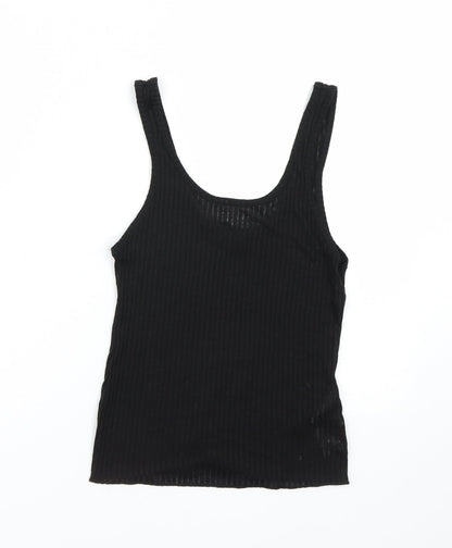 Womens UK Size 10 Topshop Black Basic Tank