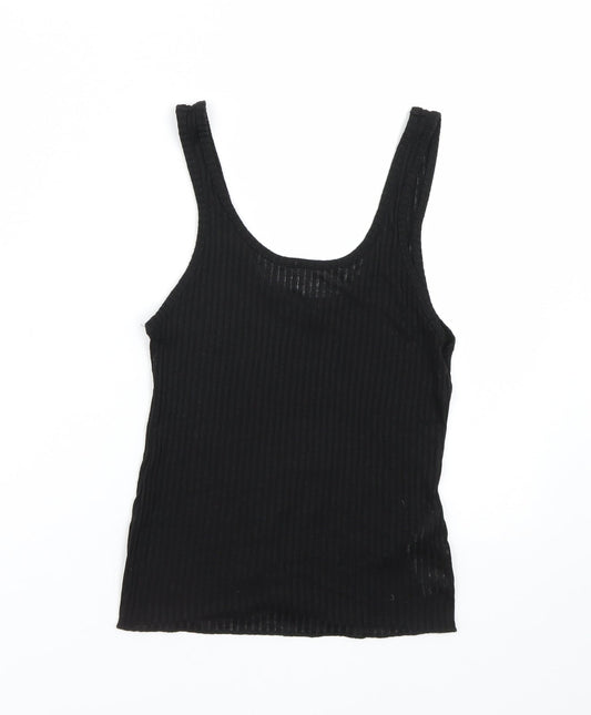 Womens UK Size 10 Topshop Black Basic Tank