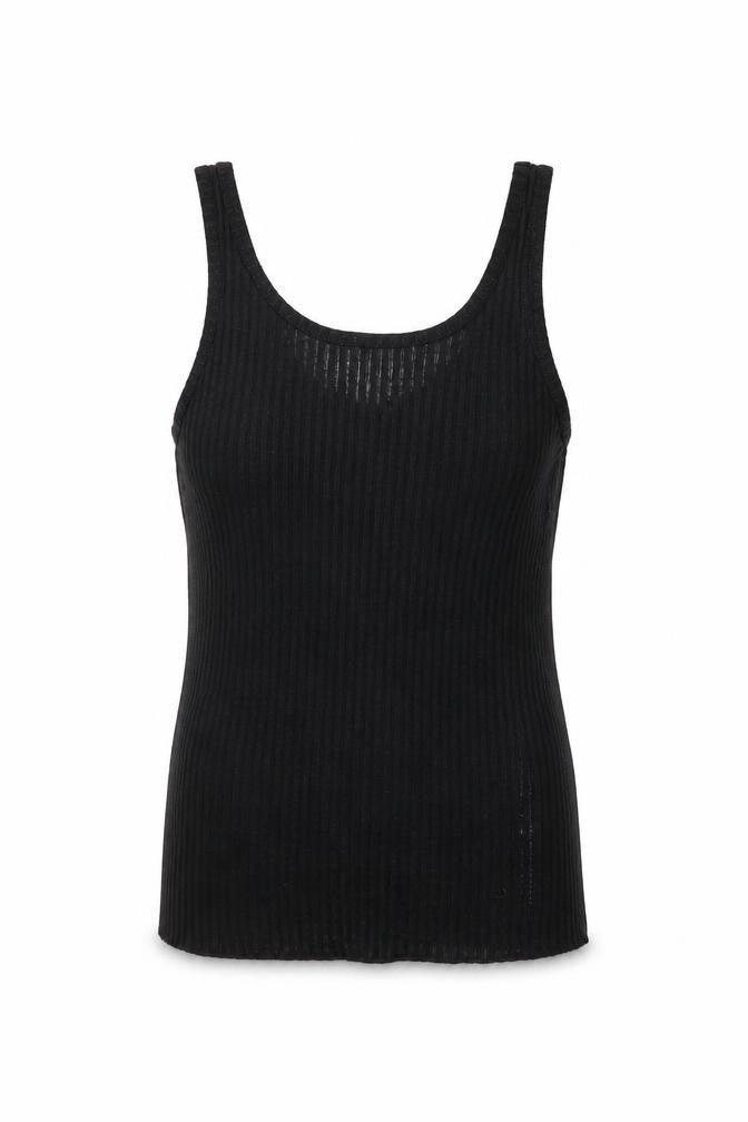 Womens UK Size 10 Topshop Black Basic Tank