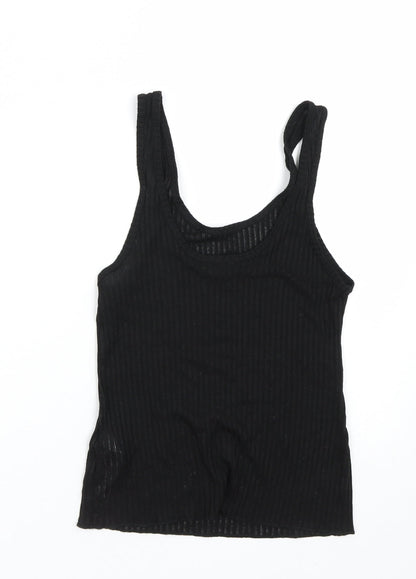 Womens UK Size 10 Topshop Black Basic Tank