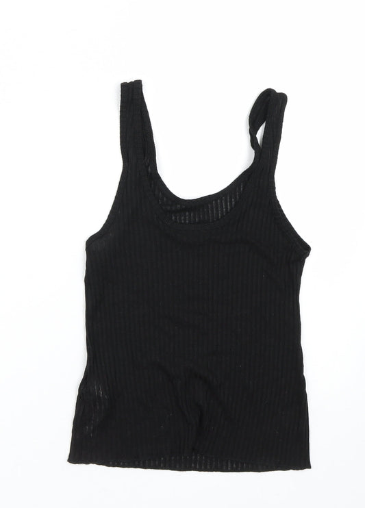 Womens UK Size 10 Topshop Black Basic Tank