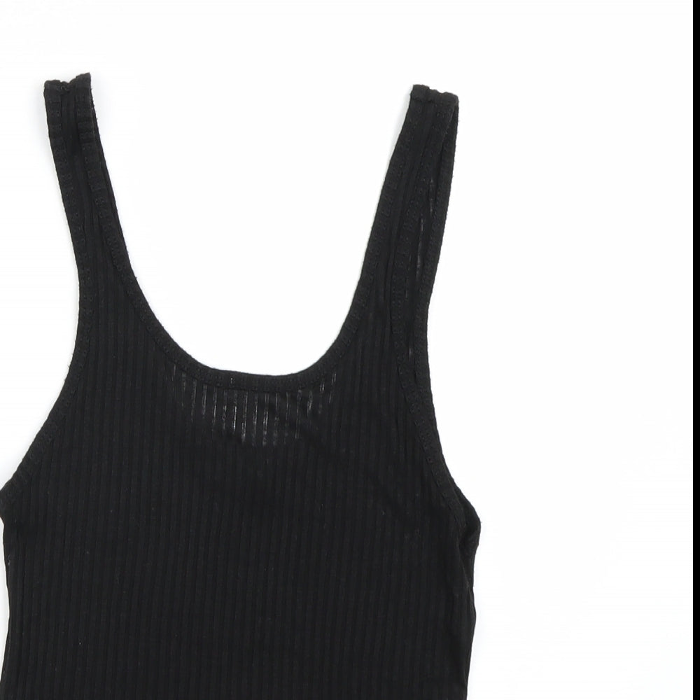 Womens UK Size 10 Topshop Black Basic Tank