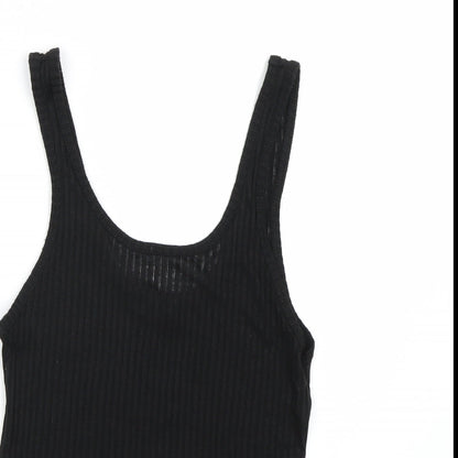 Womens UK Size 10 Topshop Black Basic Tank