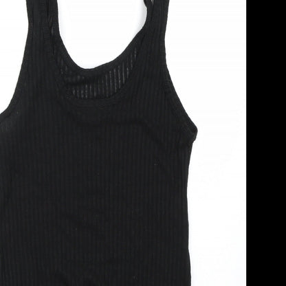 Womens UK Size 10 Topshop Black Basic Tank