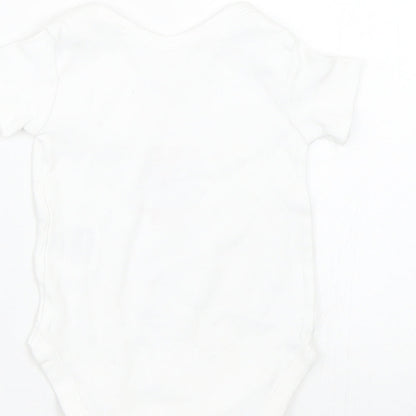 Matalan Baby White   Basic T-Shirt Size 0-3 Months  - Robot
