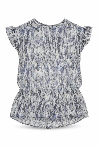 Gray & Willow Womens Blue Floral  Basic Blouse Size 8