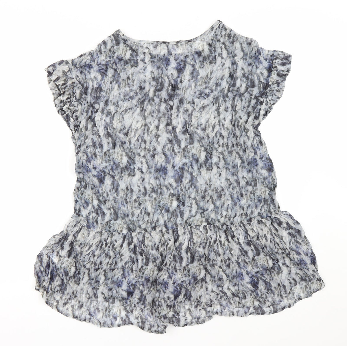 Gray & Willow Womens Blue Floral  Basic Blouse Size 8