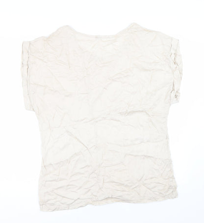 Vabene Womens Beige   Basic T-Shirt Size M